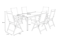 Sale BasicPlus Garten-Essgruppe, 6 Personen, ausziehbarer Tisch 180–240 cm, Aluminium/Textilene Garten-Essgruppen|Aluminium-Gartenmöbel