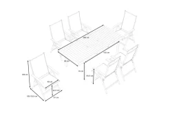 Hot BasicPlus Garten-Essgruppe mit 6 Sesseln, silber/anthrazit, Alu/Edelstahl, ausziehbar & klappbar, UV-beständig, pflegeleicht Garten-Essgruppen|Edelstahl-Gartenmöbel