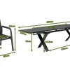 Outlet BasicPlus Garten-Essgruppe, anthrazit, Alu / Spraystone / Textil, Tisch 180/280x100cm, 8 Stapelsessel Garten-Essgruppen|Aluminium-Gartenmöbel
