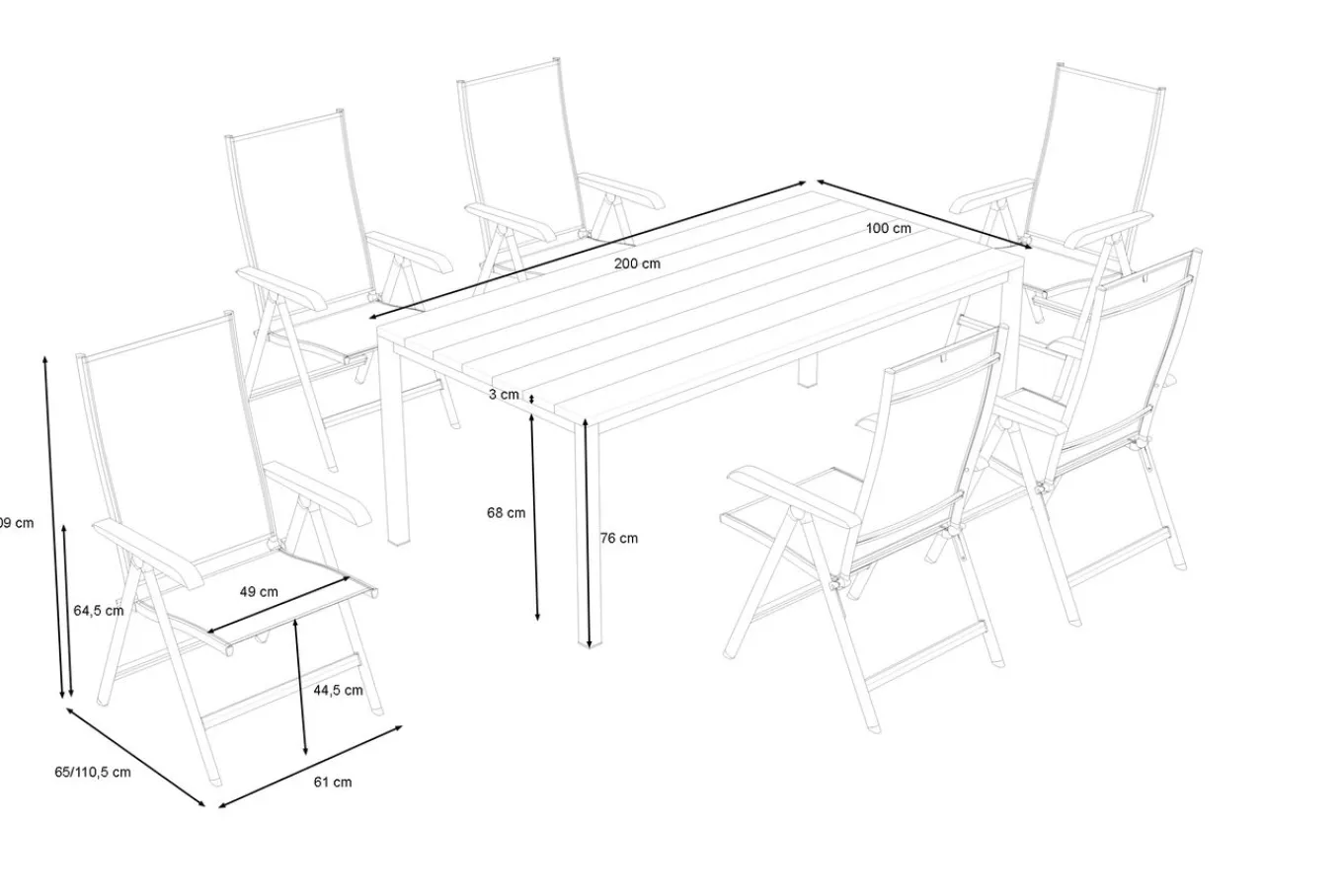 Outlet BasicPlus Garten-Essgruppe mit 6 Sesseln, silber/anthrazit, Alu/Edelstahl, schmutzabweisend, platzsparend, pflegeleicht Garten-Essgruppen|Edelstahl-Gartenmöbel