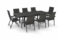 Online BasicPlus Garten-Essgruppe, 8 Personen, ausziehbar, 180-240cm, Alu/Textilene Garten-Essgruppen