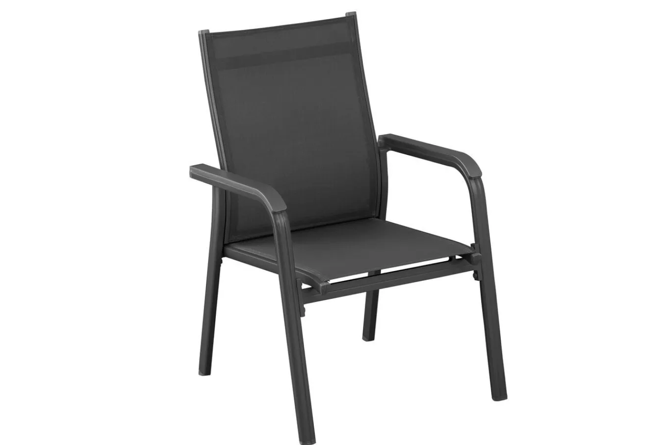 Sale BasicPlus Garten-Essgruppe, anthrazit, Alu / Spraystone / Textil, Tisch 180/280x100cm, 6 Stapelsessel Garten-Essgruppen