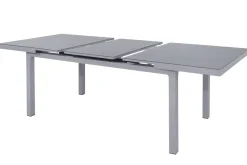 Outlet BasicPlus Garten-Essgruppe, silber, Alu/Textilene, Tisch 180/240x100cm, 6 Stapel-, 2 Klappstühle Garten-Essgruppen