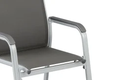 Hot BasicPlus Garten-Essgruppe, 6 Personen, ausziehbar, 180-240cm, Alu/Textilene, Stapelsessel Garten-Essgruppen