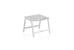 Best BASIC PLUS Hocker,weiß matt/hellgrau, Alu/Outdoorgewebe, robust, pflegeleicht, stapelbar, 0301203-5200 Aluminium-Gartenmöbel|Gartenstühle & Gartensessel