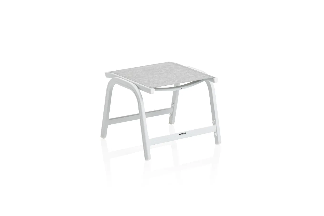 Best BASIC PLUS Hocker,weiß matt/hellgrau, Alu/Outdoorgewebe, robust, pflegeleicht, stapelbar, 0301203-5200 Aluminium-Gartenmöbel|Gartenstühle & Gartensessel