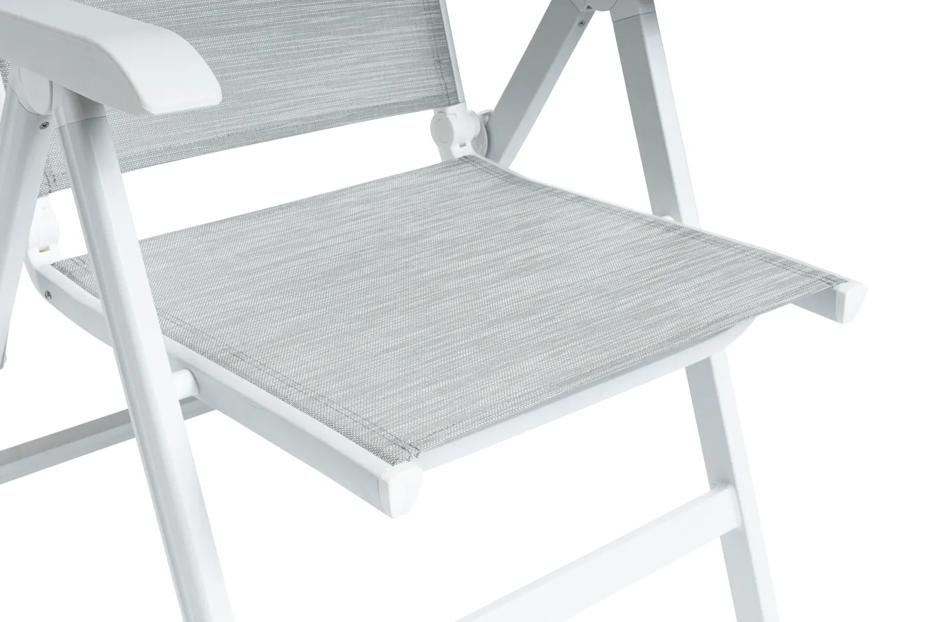 BASIC PLUS Klappstuhl, weiß matt/hellgrau, Alu/Outdoorgewebe, klappbar, pflegeleicht, 0301201-5200 Aluminium-Gartenmöbel|Gartenstühle & Gartensessel