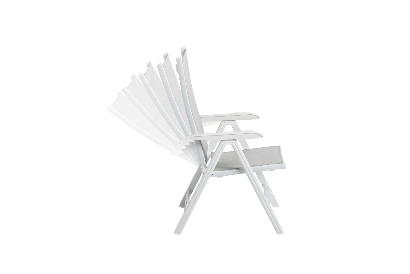 BASIC PLUS Klappstuhl, weiß matt/hellgrau, Alu/Outdoorgewebe, klappbar, pflegeleicht, 0301201-5200 Aluminium-Gartenmöbel|Gartenstühle & Gartensessel