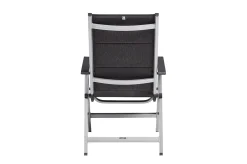 Discount BasicPlus Padded Klappstuhl, silber/anthrazit, Alu/Textilene, 0301201-9000, verstellbare Rückenlehne Aluminium-Gartenmöbel|Gartenstühle & Gartensessel