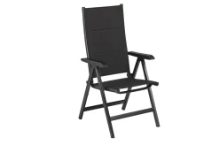 Clearance BasicPlus PaddedKlappstuhl, anthrazit, Alu/Textilene, 0301201-9400, verstellbare Rückenlehne Aluminium-Gartenmöbel|Gartenstühle & Gartensessel