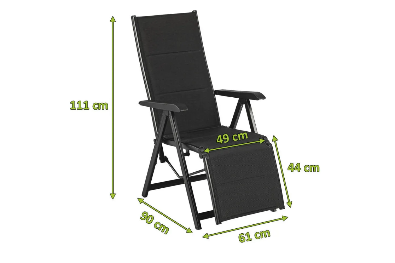 Discount BasicPlus PaddedRelaxsessel, anthrazit, Alu/Textilene, 0301216-9400, verstellbare Rückenlehne Aluminium-Gartenmöbel|Gartenstühle & Gartensessel