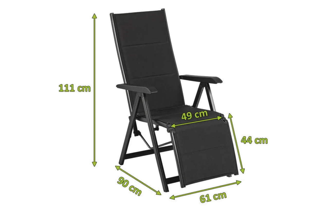 Discount BasicPlus PaddedRelaxsessel, anthrazit, Alu/Textilene, 0301216-9400, verstellbare Rückenlehne Aluminium-Gartenmöbel|Gartenstühle & Gartensessel