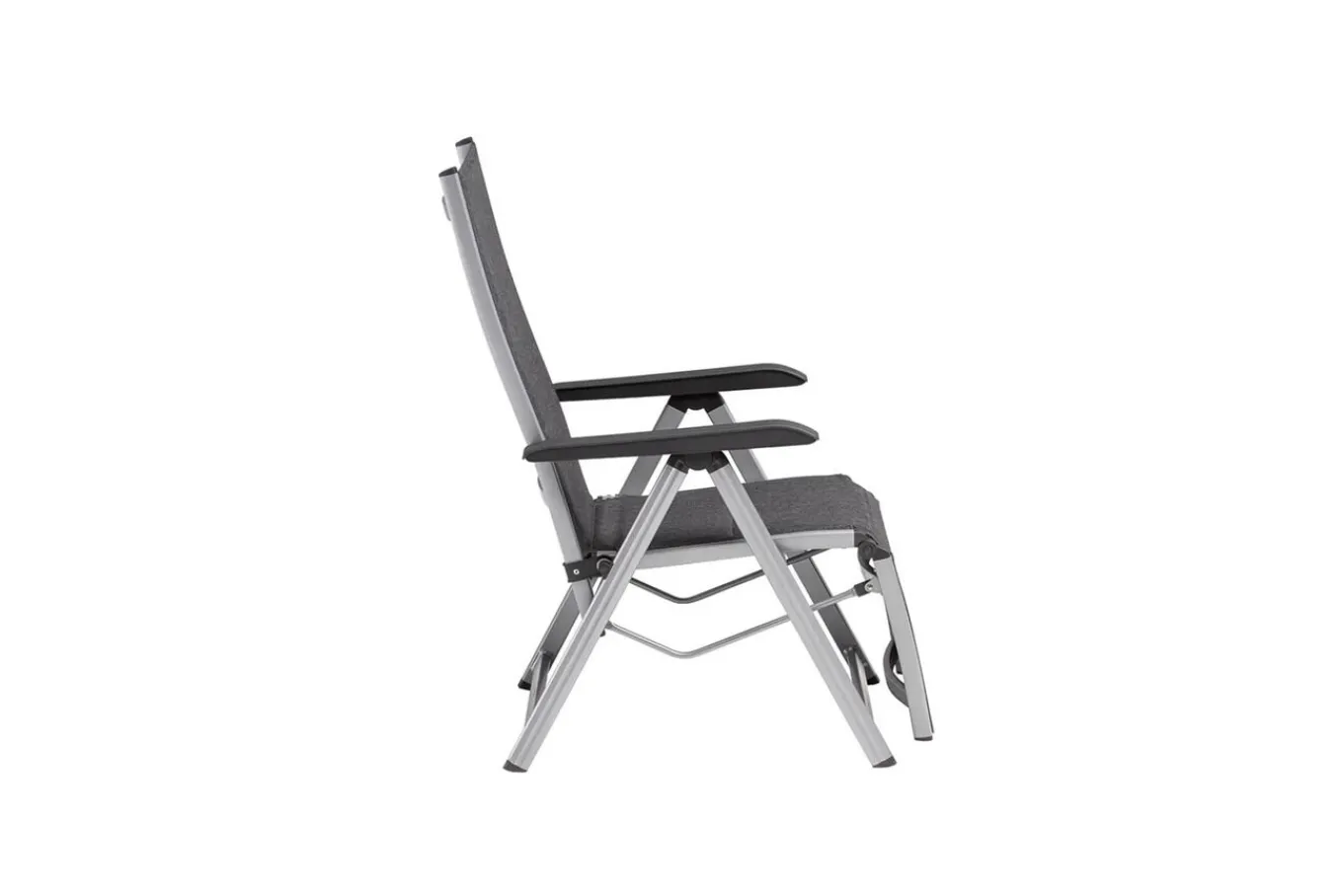 Online BASIC PLUS Padded Relaxsessel, silber/anthrazit meliert, Alu/Outdoorgewebe, klappbar, robust, 0301216-9000 Aluminium-Gartenmöbel|Gartenstühle & Gartensessel