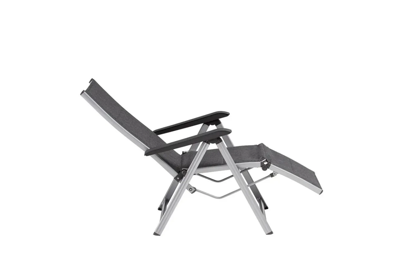 Online BASIC PLUS Padded Relaxsessel, silber/anthrazit meliert, Alu/Outdoorgewebe, klappbar, robust, 0301216-9000 Aluminium-Gartenmöbel|Gartenstühle & Gartensessel