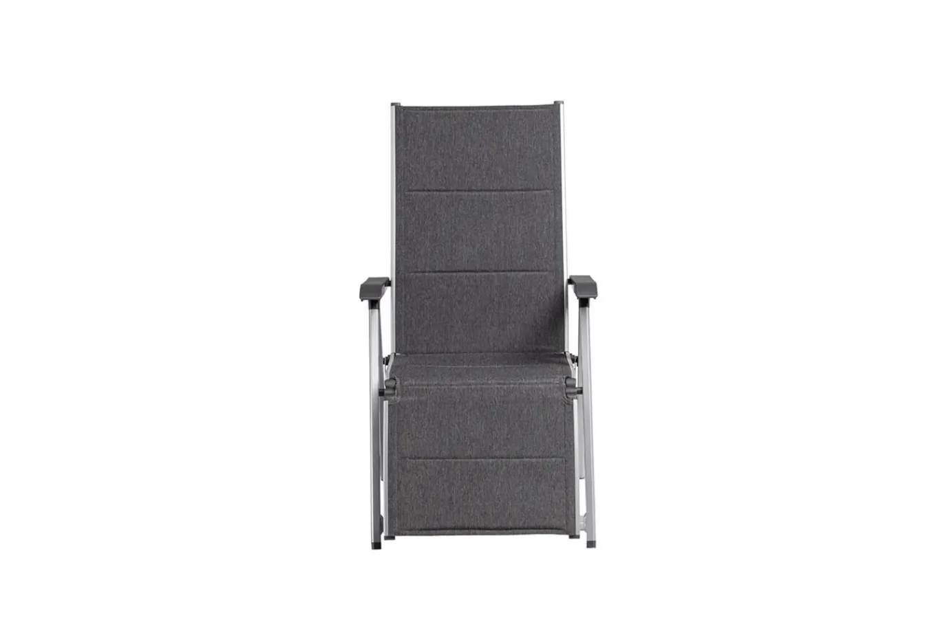 Online BASIC PLUS Padded Relaxsessel, silber/anthrazit meliert, Alu/Outdoorgewebe, klappbar, robust, 0301216-9000 Aluminium-Gartenmöbel|Gartenstühle & Gartensessel