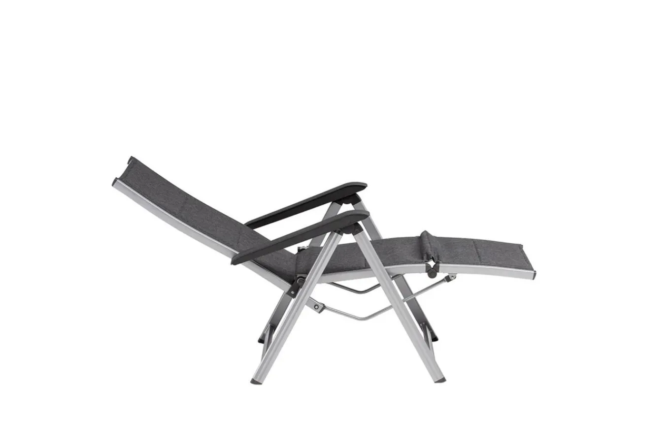 Online BASIC PLUS Padded Relaxsessel, silber/anthrazit meliert, Alu/Outdoorgewebe, klappbar, robust, 0301216-9000 Aluminium-Gartenmöbel|Gartenstühle & Gartensessel