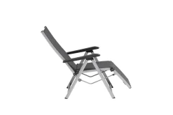 Online BASIC PLUS Padded Relaxsessel, silber/anthrazit meliert, Alu/Outdoorgewebe, klappbar, robust, 0301216-9000 Aluminium-Gartenmöbel|Gartenstühle & Gartensessel