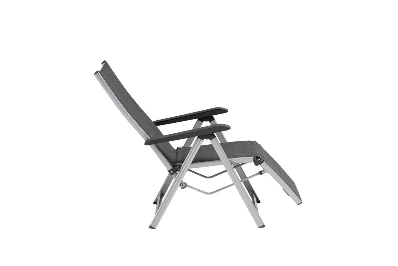 Online BASIC PLUS Padded Relaxsessel, silber/anthrazit meliert, Alu/Outdoorgewebe, klappbar, robust, 0301216-9000 Aluminium-Gartenmöbel|Gartenstühle & Gartensessel