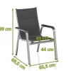 Clearance BasicPlus PaddedStapelsessel, silber/anthrazit, Alu/Textilene, 0301202-9000, stapelbar Aluminium-Gartenmöbel|Gartenstühle & Gartensessel