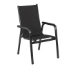 Hot BasicPlus PaddedStapelsessel, anthrazit, Alu/Textilene, 0301202-9400, stapelbar Aluminium-Gartenmöbel|Gartenstühle & Gartensessel