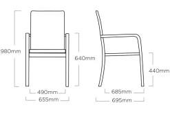BasicPlus Premium, anthra/lakritz, Alu/Outdoorgewebe, 6x Stapelsessel (0102405-7000) Garten-Essgruppen|Aluminium-Gartenmöbel