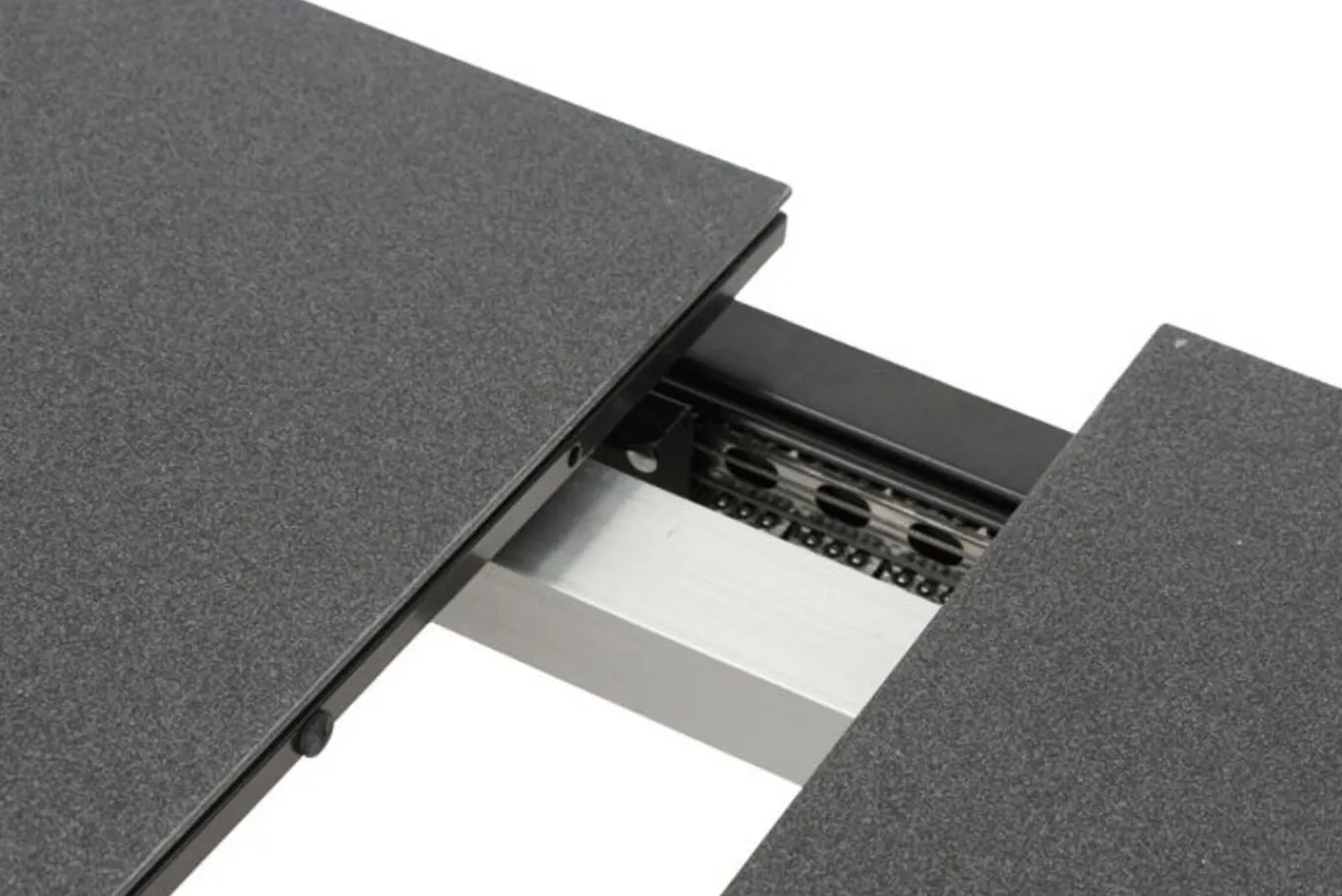 Outlet BasicPlus Premium Garten-Essgruppe, anthrazit, Alu/Spraystone, Tisch 180/240x90 cm, 6 Stapelsessel Garten-Essgruppen|Aluminium-Gartenmöbel