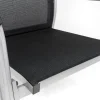 Online BasicPlus Premium Garten-Essgruppe, silber, Alu, Tisch 160x90 cm, 4 Stapelsessel Garten-Essgruppen|Aluminium-Gartenmöbel