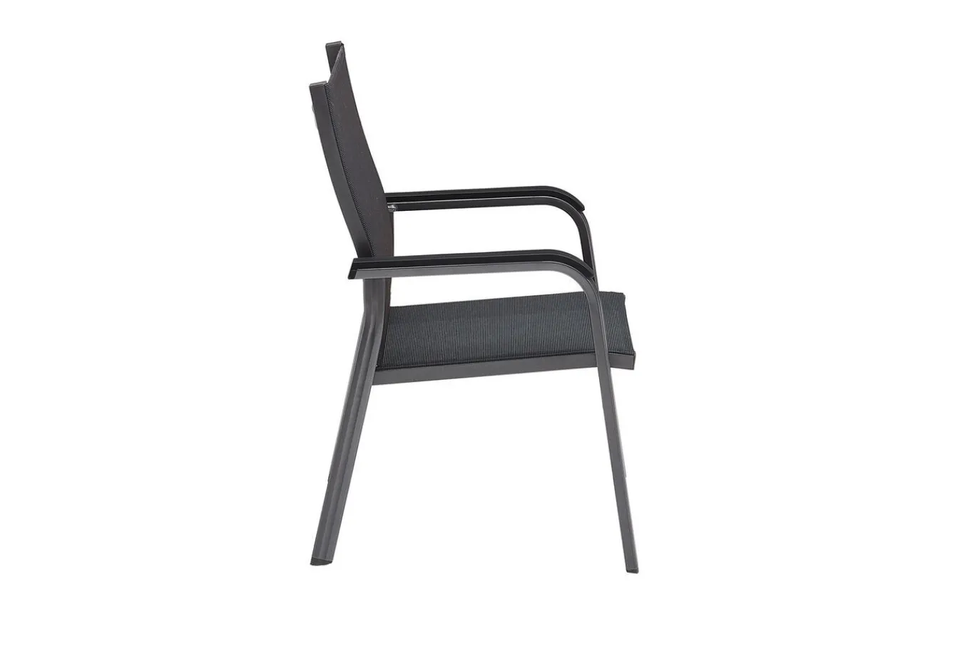Discount BasicPlus Premium Garten-Essgruppe, anthrazit, Alu/Textilene, Tisch 180/240 cm, 6 Stapelsessel Garten-Essgruppen|Aluminium-Gartenmöbel