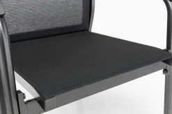 Discount BasicPlus Premium Garten-Essgruppe, anthrazit, Alu/Spraystone, Tisch 160x95 cm, 4 Stapelsessel Garten-Essgruppen|Aluminium-Gartenmöbel