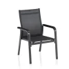 Outlet BasicPlus Premium Garten-Essgruppe, anthrazit, Alu/Spraystone, Tisch 160x95 cm, 6 Stapelsessel Garten-Essgruppen