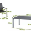 Best BasicPlus Premium Garten-Essgruppe, silber, Alu/Spraystone, Tisch 160x95 cm, 4 Stapelsessel Garten-Essgruppen