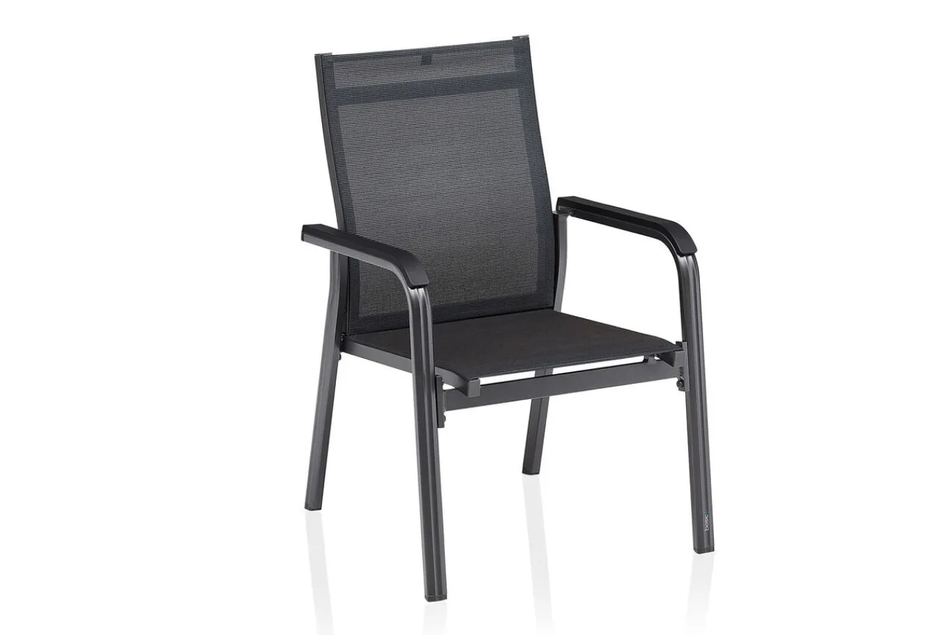 Clearance BasicPlus Premium Garten-Essgruppe, anthr., Alu/Spraystone, Tisch 180/280 cm, 10 Stapelsessel Garten-Essgruppen|Aluminium-Gartenmöbel