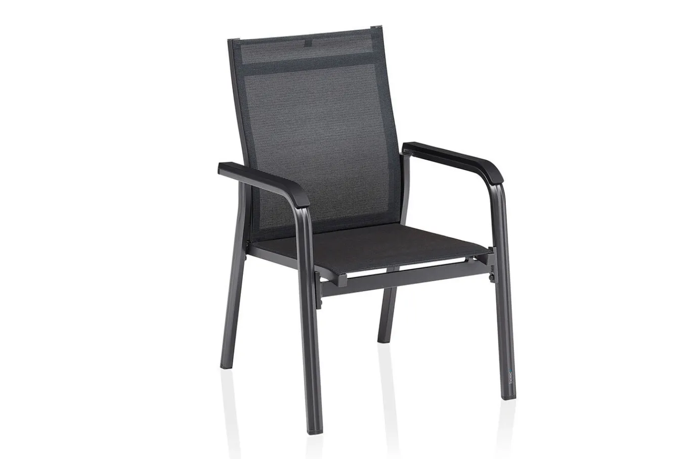 Best BasicPlus Premium Garten-Essgruppe, anthr., Alu/Spraystone, Tisch 180/280 cm, 8 Stapelsessel Garten-Essgruppen|Aluminium-Gartenmöbel