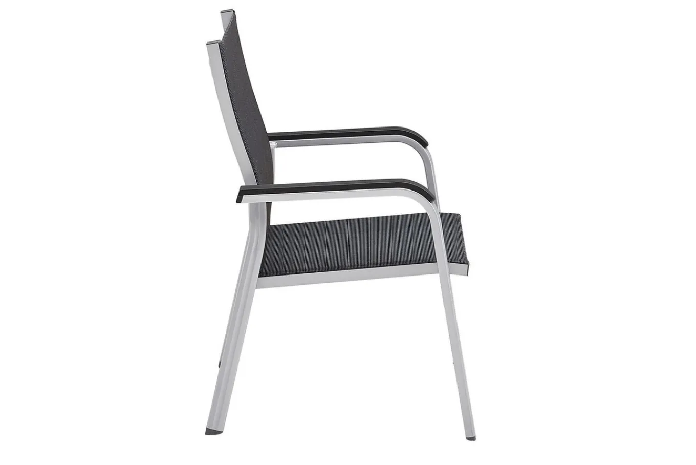 Sale BasicPlus Premium, silber/ lakritz, Alu/Outdoorgewebe, 4 Stapelsessel (0102405-0000) Garten-Essgruppen