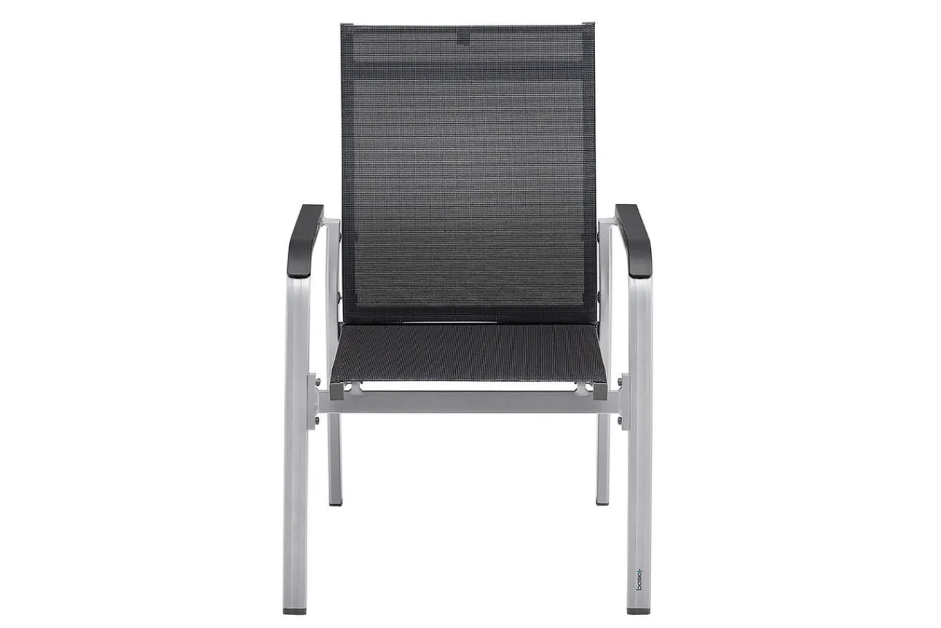 Sale BasicPlus Premium, silber/ lakritz, Alu/Outdoorgewebe, 4 Stapelsessel (0102405-0000) Garten-Essgruppen
