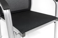 Sale BasicPlus Premium, silber/ lakritz, Alu/Outdoorgewebe, 4 Stapelsessel (0102405-0000) Garten-Essgruppen