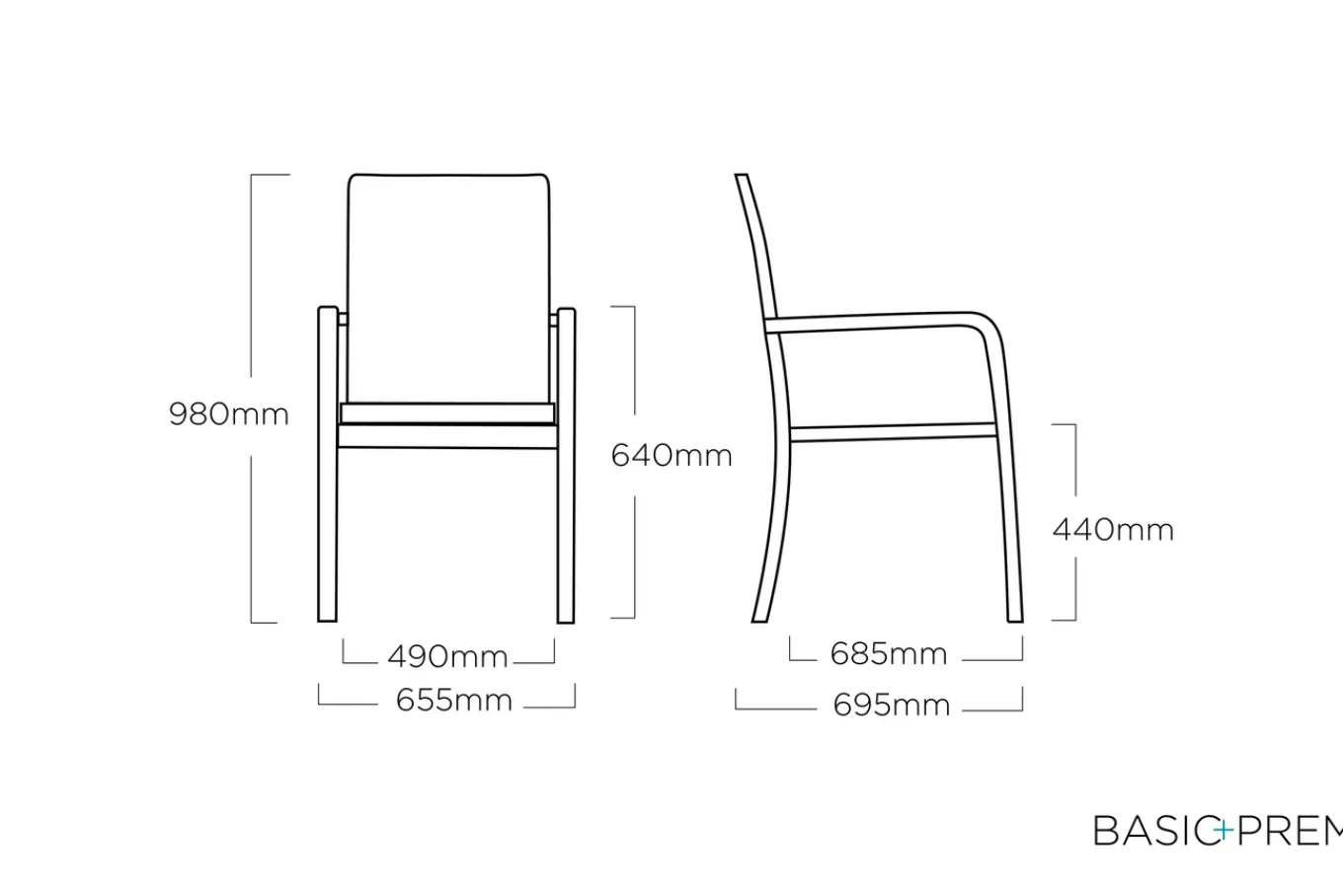 Sale Basic Plus Premium Stapelsessel, silber/lakritz, Alu/Outdoorgewebe, 0102405-0000 Gartenstühle & Gartensessel