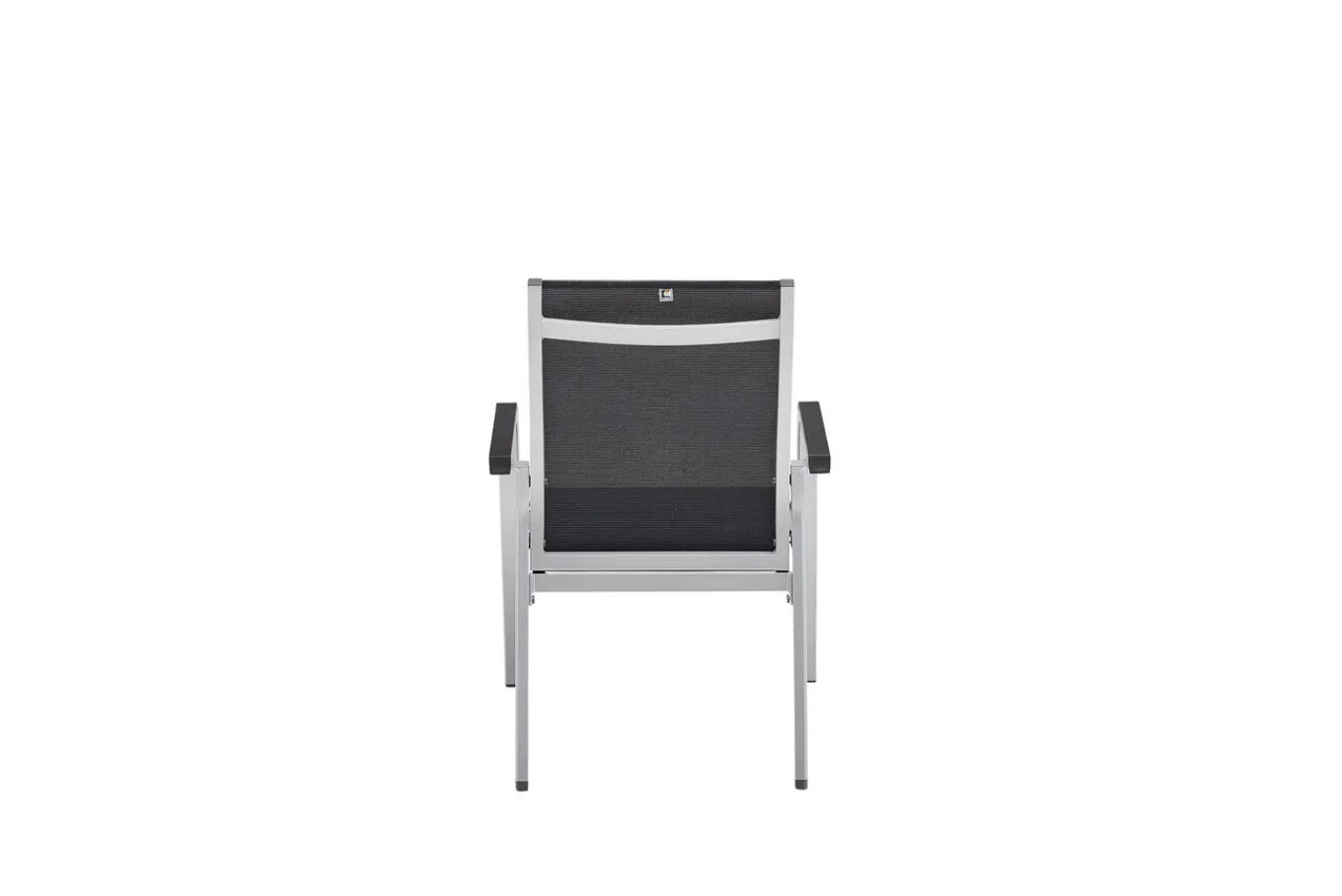 Sale Basic Plus Premium Stapelsessel, silber/lakritz, Alu/Outdoorgewebe, 0102405-0000 Gartenstühle & Gartensessel