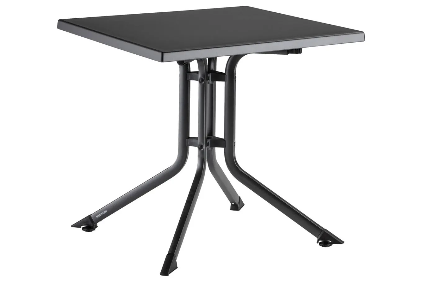 Discount BasicPlus Pro Balkon-Set, anthrazit, Aluminium/KETTALUX/Textilene, Tisch 70 x 70 cm, 2 Klappstühle, ergonomisch Balkonmöbel-Set|Aluminium-Gartenmöbel