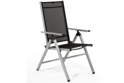 Outlet BasicPlus Pro Balkon-Set, silber/anthrazit, Aluminium/Textilene/KETTALUX, Tisch Ø 70 cm, klappbar, pflegeleicht Balkonmöbel-Set|Aluminium-Gartenmöbel