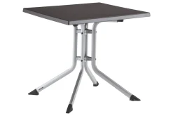 Clearance BasicPlus Pro Balkon-Set, silber/anthrazit, Aluminium/KETTALUX/Textilene, Tisch 70 x 70 cm, 2 Klappstühle Balkonmöbel-Set