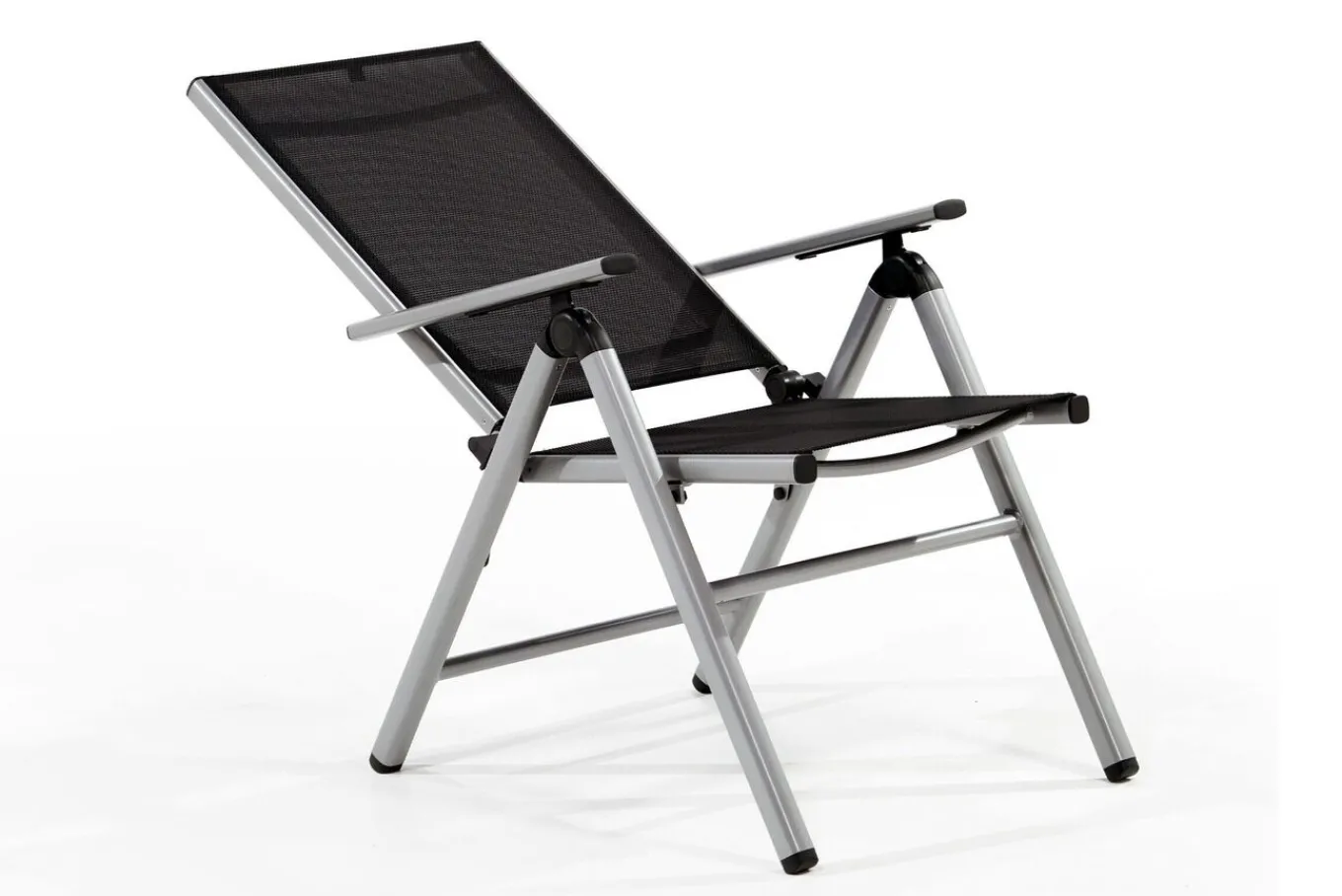 Clearance BasicPlus Pro Balkon-Set, silber/anthrazit, Aluminium/KETTALUX/Textilene, Tisch 70 x 70 cm, 2 Klappstühle Balkonmöbel-Set