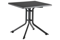 Clearance BasicPlus Pro Balkon-Set, anthrazit, Aluminium/KETTALUX/Textilene, Tisch 70 x 70 cm, 2 Stapelsessel, robust Balkonmöbel-Set|Aluminium-Gartenmöbel