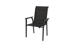 Best BasicPlus Pro Balkon-Set, anthrazit, Aluminium/Textilene/KETTALUX, 80 x 80 cm, 2 Stapelstühle Balkonmöbel-Set