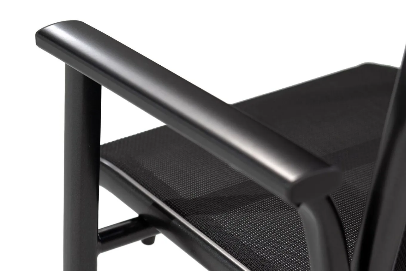 Best BasicPlus Pro Balkon-Set, anthrazit, Aluminium/Textilene/KETTALUX, 80 x 80 cm, 2 Stapelstühle Balkonmöbel-Set