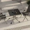 Sale BasicPlus Pro Balkon-Set, silber/anthrazit, Alu/Textilene, Tisch 80 x 80 cm, 2 Klappstühle Garten-Essgruppen