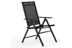 Sale BasicPlus Pro Balkon-Set, anthrazit, Alu/Textilene, Ø100 x 74 cm, 2 Klappstühle, geeignet für Balkone Garten-Essgruppen
