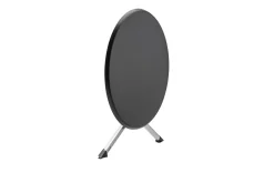 Sale BasicPlus Pro Balkon-Set, silber/anthrazit, Alu/Textilene, Tisch Ø100 cm, 2 Klappstühle Garten-Essgruppen