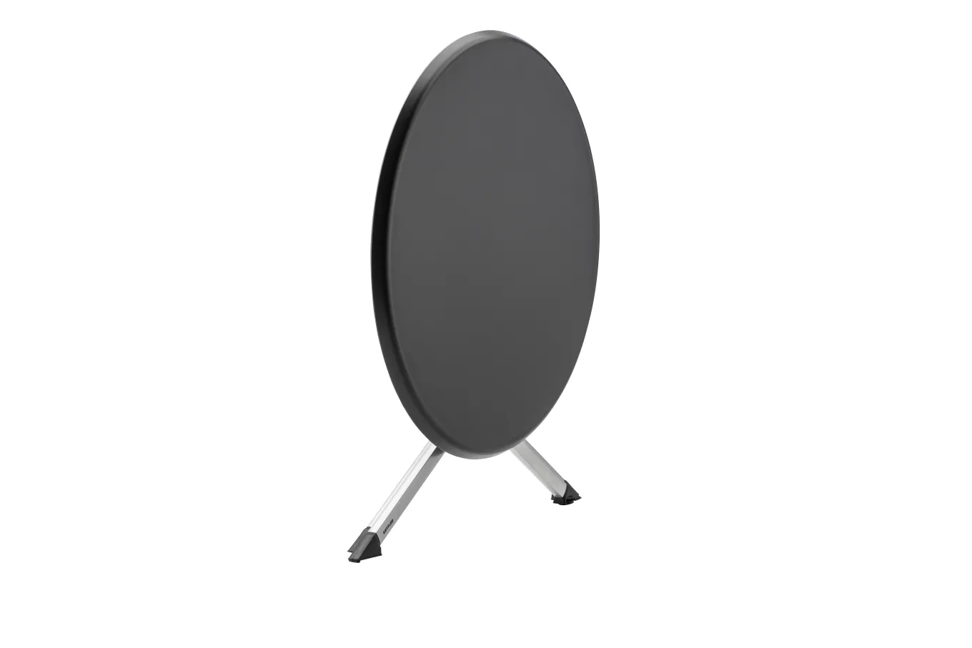 Sale BasicPlus Pro Balkon-Set, silber/anthrazit, Alu/Textilene, Tisch Ø100 cm, 2 Klappstühle Garten-Essgruppen