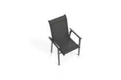 Discount BasicPlus Pro Garten-Essgruppe, anthrazit, Alu/Textilene/Spraystone, Tisch 180/280 x 100 cm, 8 Stapelsessel Garten-Essgruppen